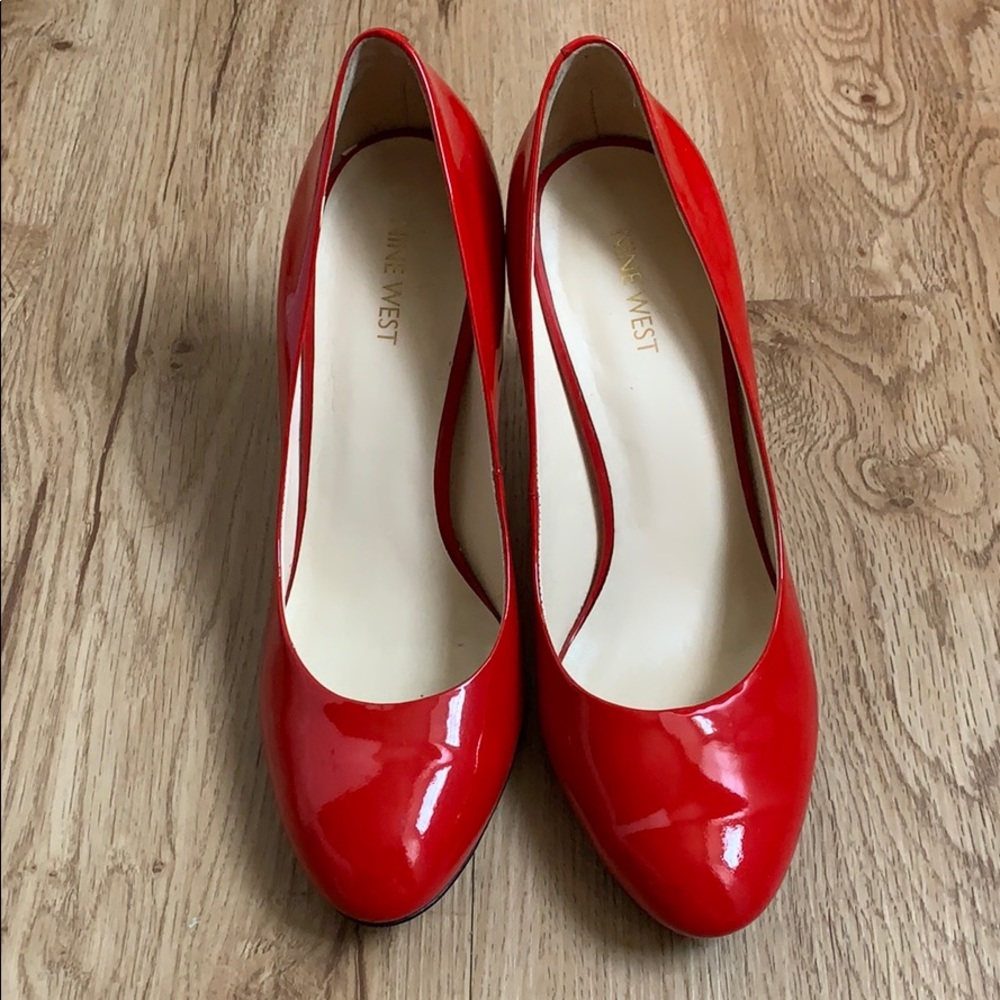 Nine West Red Patent Leather Heels